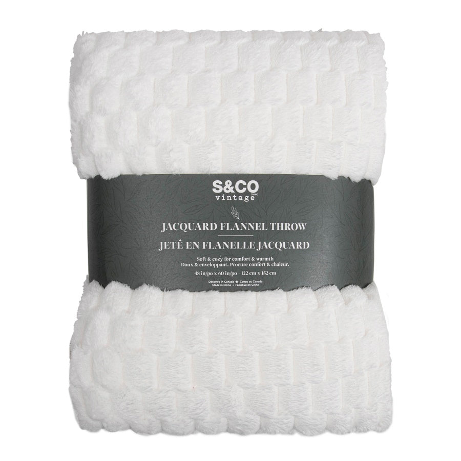 Jeté 48 po x 60 po en flanelle jacquard