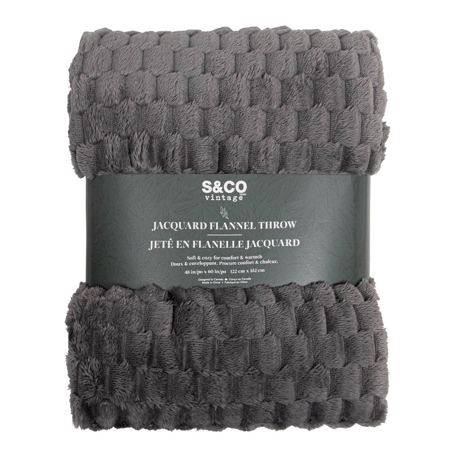 Jeté 48 po x 60 po en flanelle jacquard
