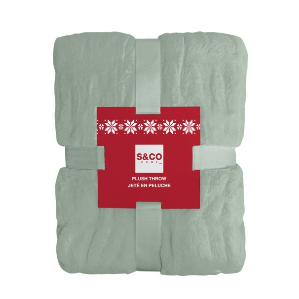 Jeté en fausse fourrure 48 po x 60 po vert