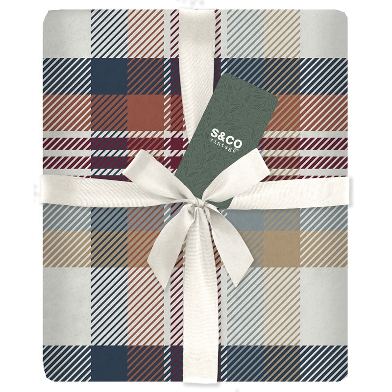 Jeté en flanelle épaisse 48 po x 60 po tartan d'automne