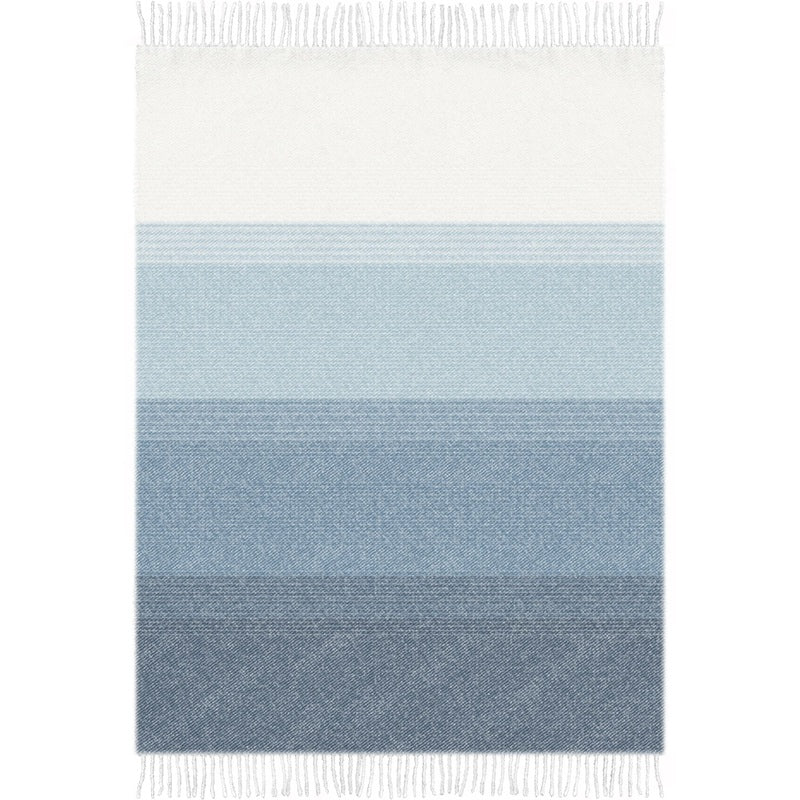 Jeté 48 po x 60 po à franges en faux mohair ombré bleu