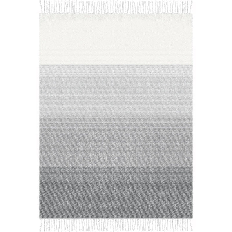 Jeté 48 po x 60 po à franges en faux mohair ombré gris