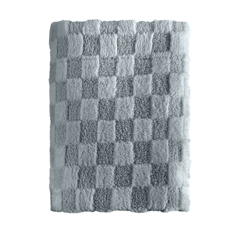 Jeté 48 po x 60 po en fuasse fourrure effet teddy avec revers en sherpa gris