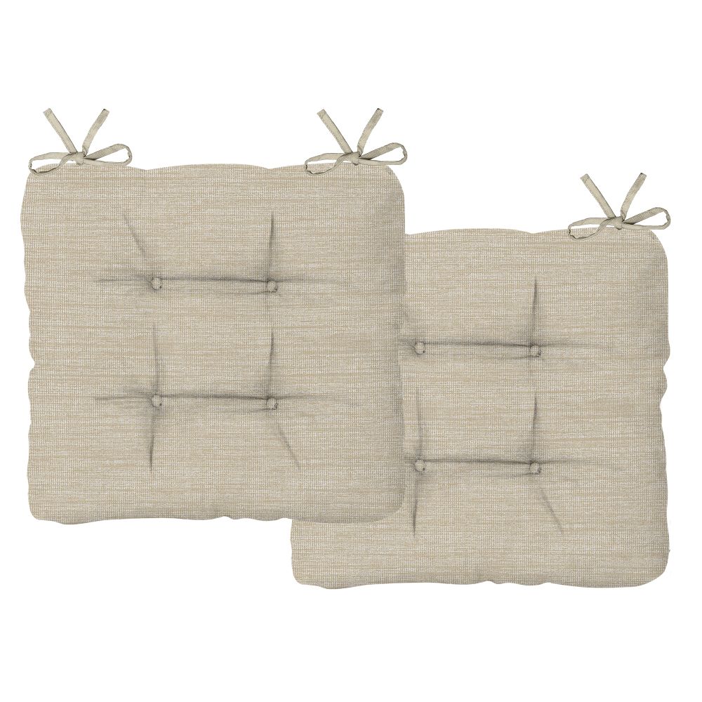 Coussin d'assise extérieur réversible 17 po x 17 po lin beige