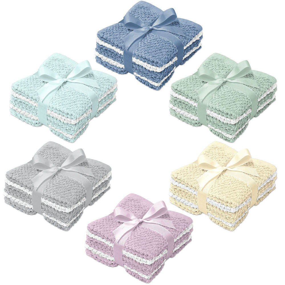 Débarbouillette uni pastel (paquet de 6)