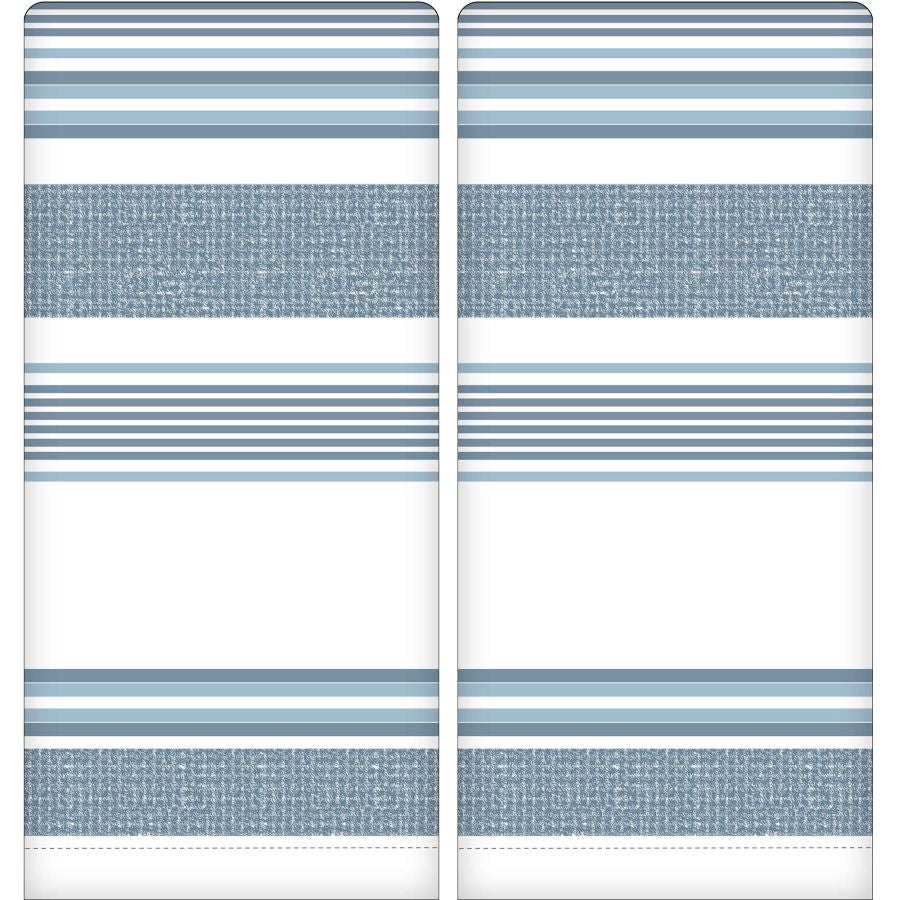 Serviette à mains chinée 16 po x 26 po rayures denim (paquet de 2)