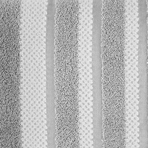 Débarbouillette 12 po x 12 po rayée gris pâle