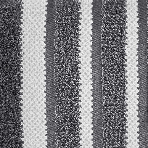 Débarbouillette 12 po x 12 po rayée gris charbon