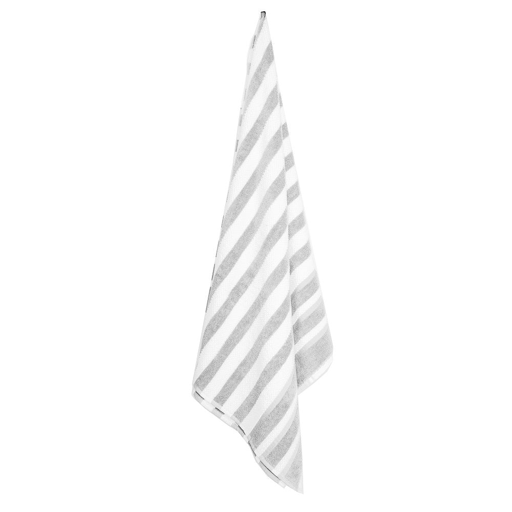 Drap de bain 30 po x 60 po rayée gris pâle