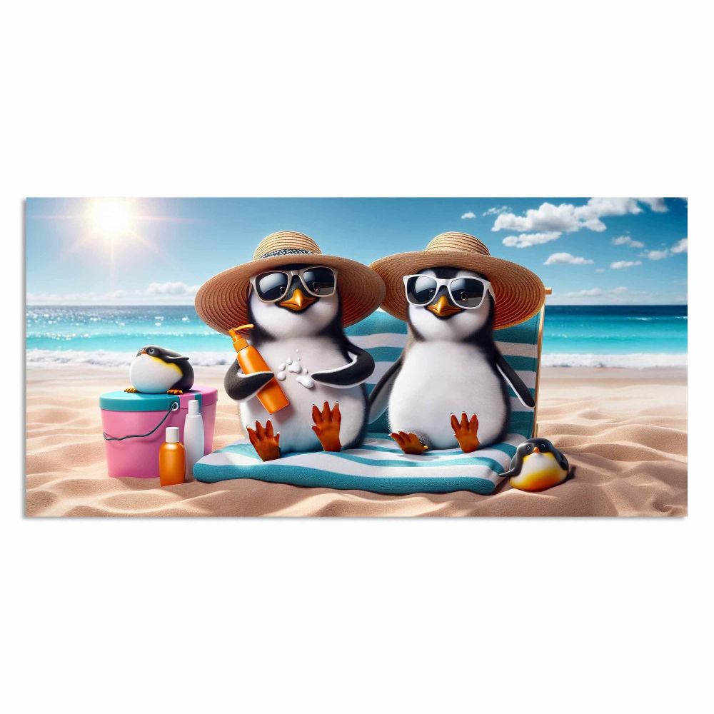 Serviette de plage 28 po x 58 po en velours amis au soleil