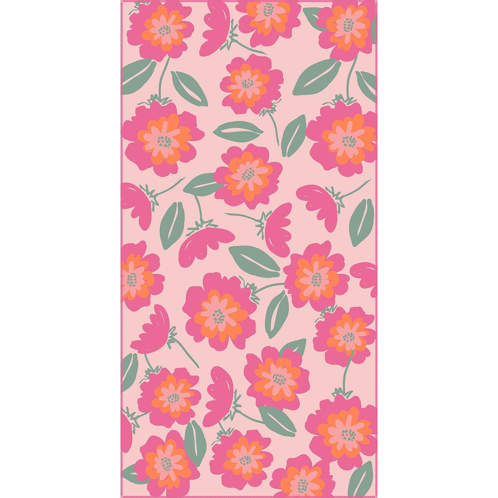 Serviette de plage en microfibre à séchage rapide 32 po x 62 po Floral