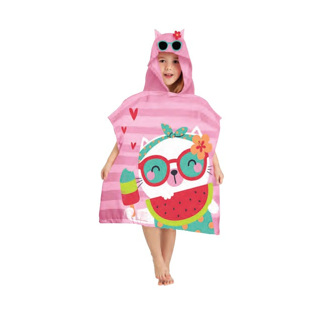 Serviette à capuchon 23,5 po x 47 po chaton d'été