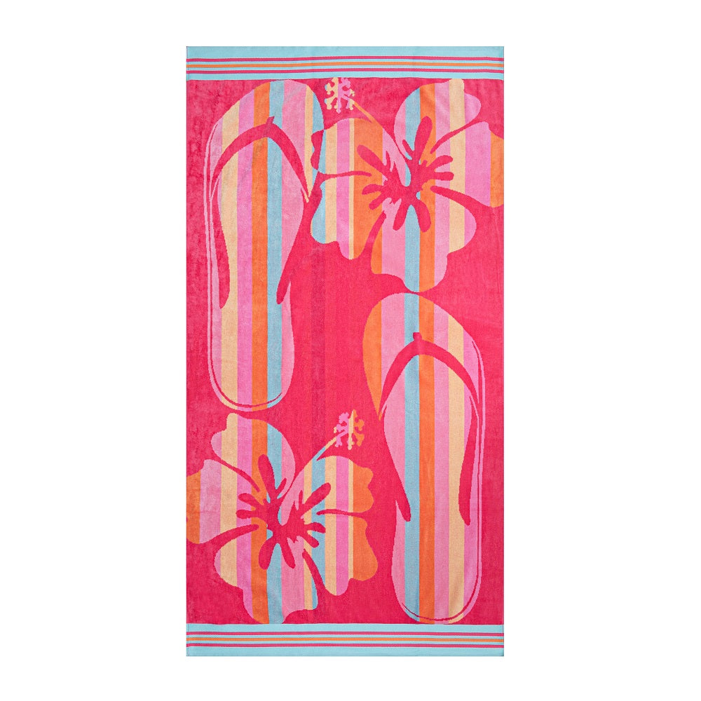 Serviette de plage en jacquard 32 po x 62 po Sandales