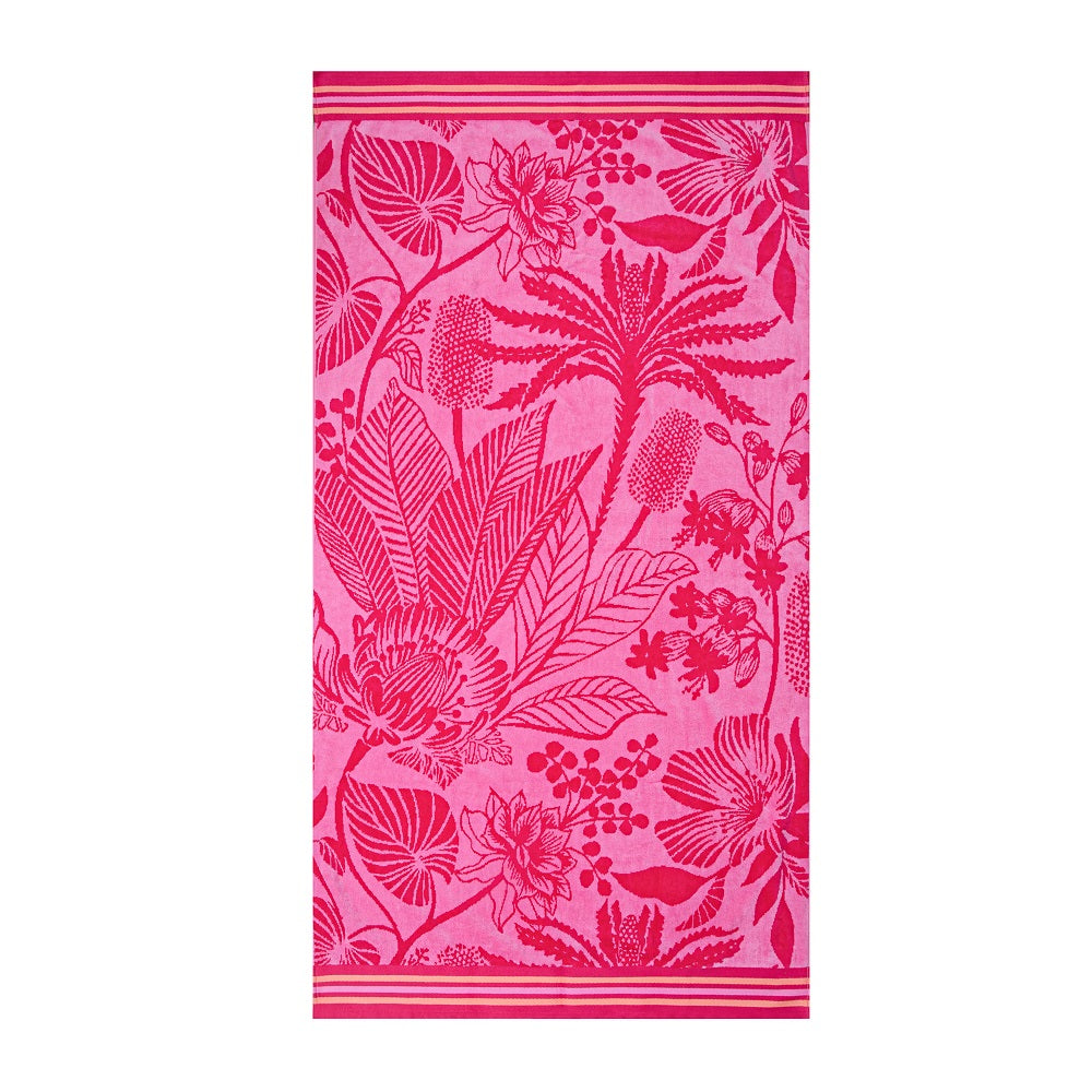Serviette de plage en jacquard 32 po x 62 po Floral