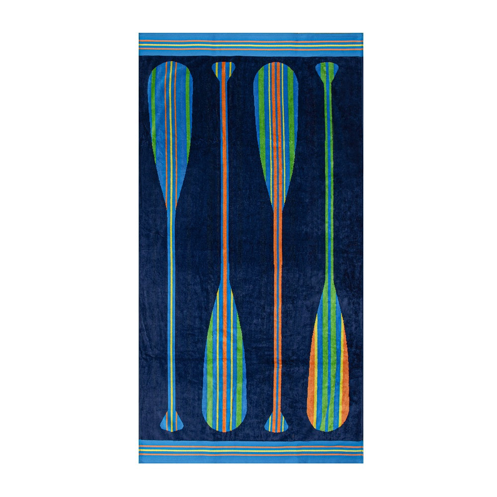 Serviette de plage en jacquard 32 po x 62 po Pagaies
