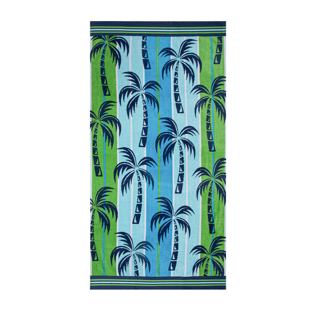 Serviette de plage en jacquard 32 po x 62 po Palmiers