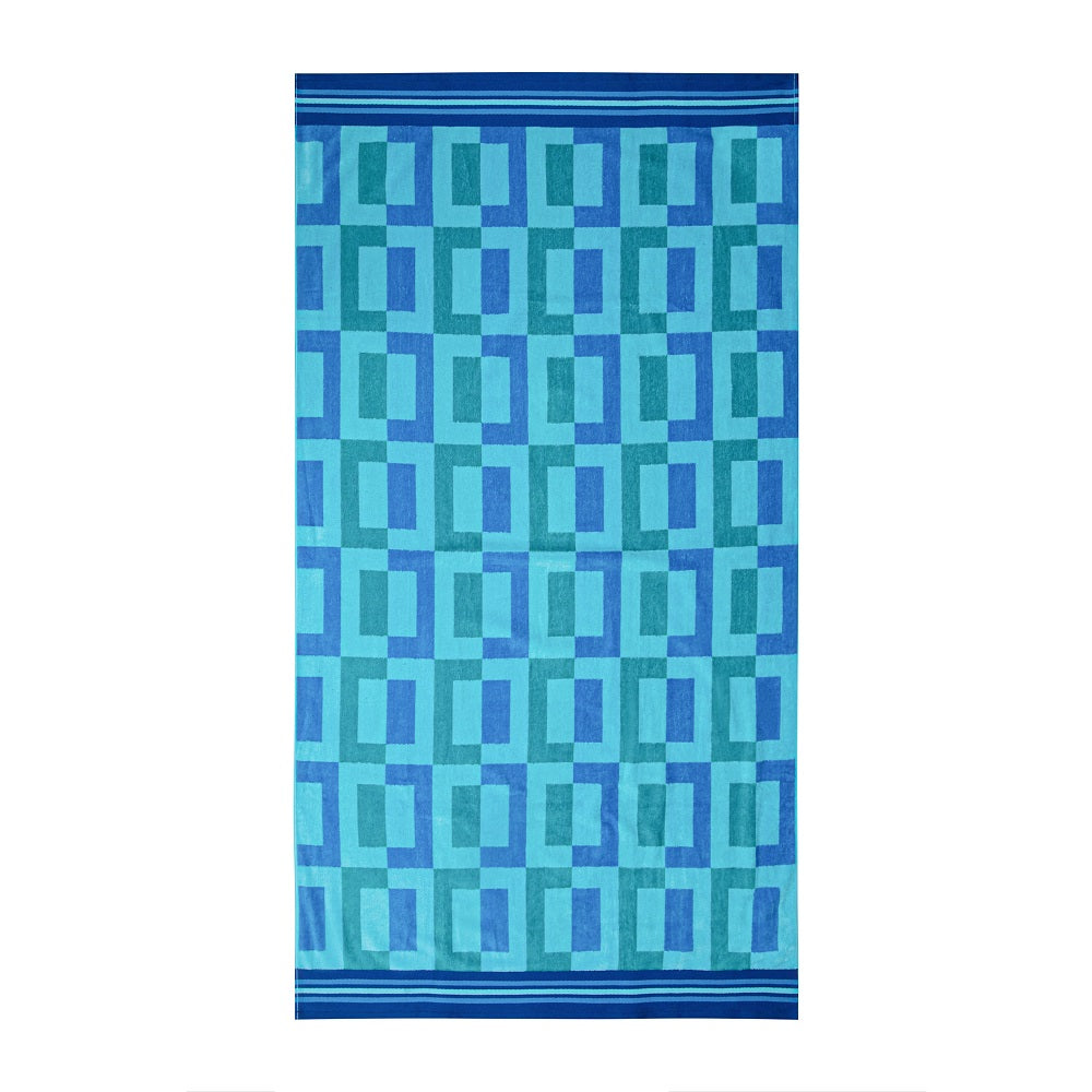 Serviette de plage en jacquard 32 po x 62 po Géométrique
