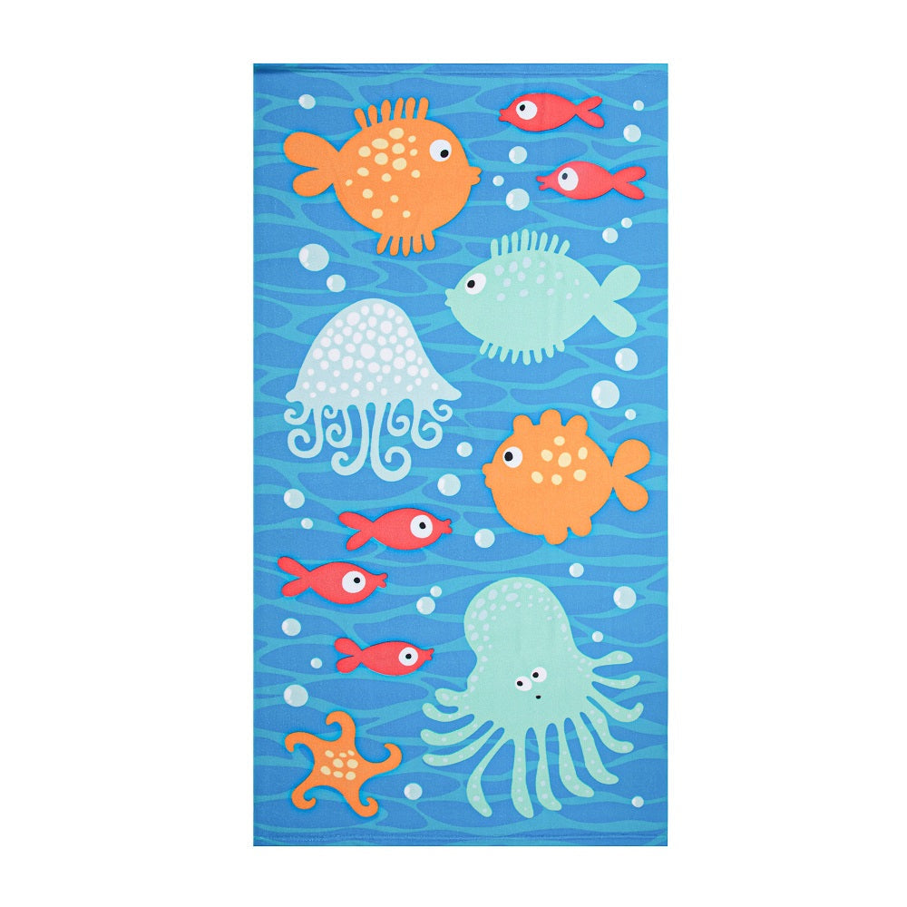 Serviette de plage à séchage rapide 27 po x 54 po Sous l'océan