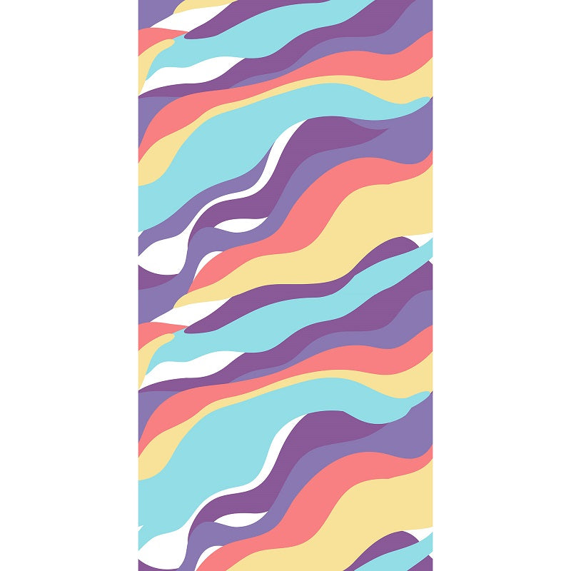 Serviette de plage imprimée en velours de coton 32 po x 62 po nuage arc-en-ciel