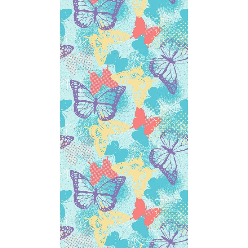 Serviette de plage imprimée en velours de coton 32 po x 62 po papillons