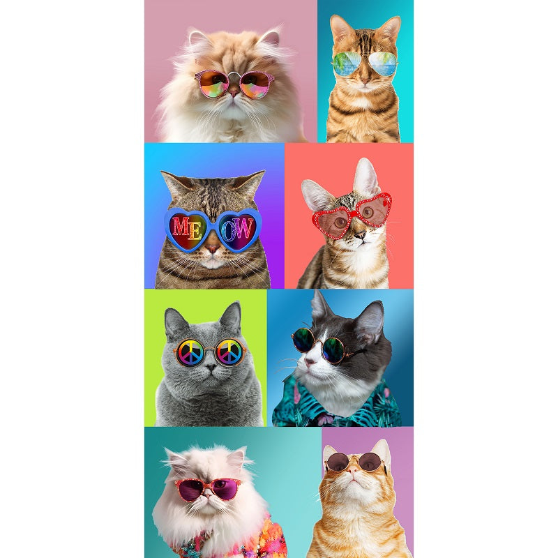Serviette de plage 28 po x 58 po chats sympas