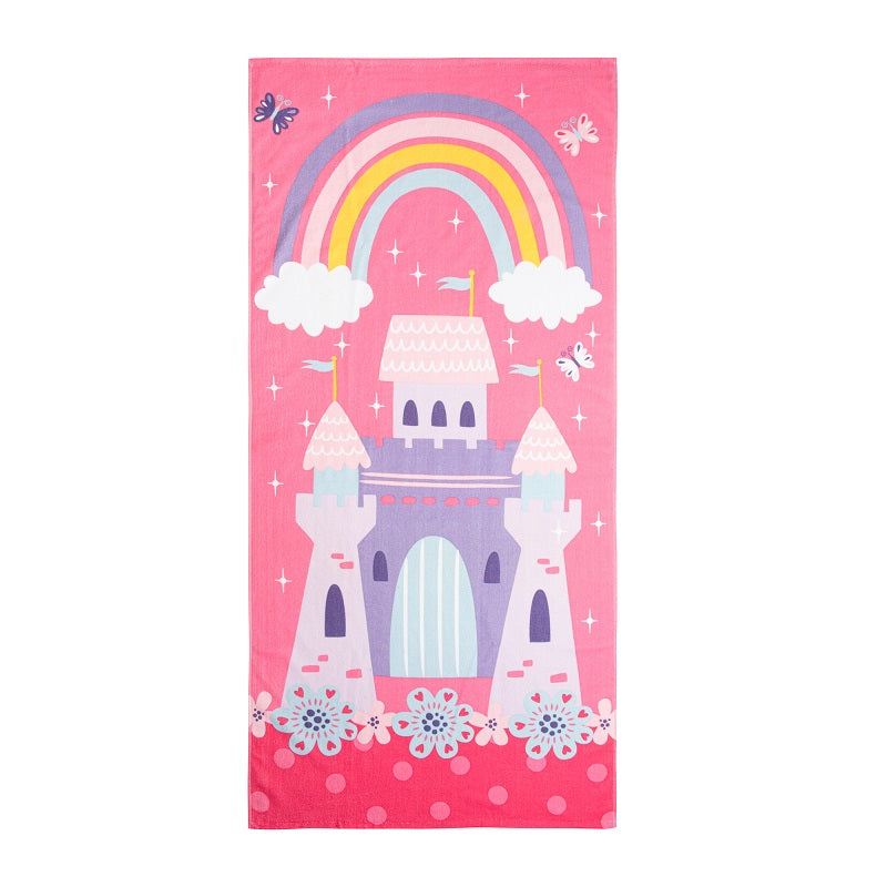 Serviette de plage 28 po x 58 po château