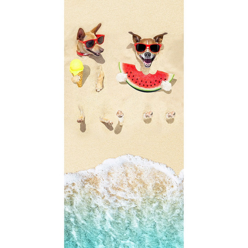 Serviette de plage en velours 28 po x 58 po amis à la plage