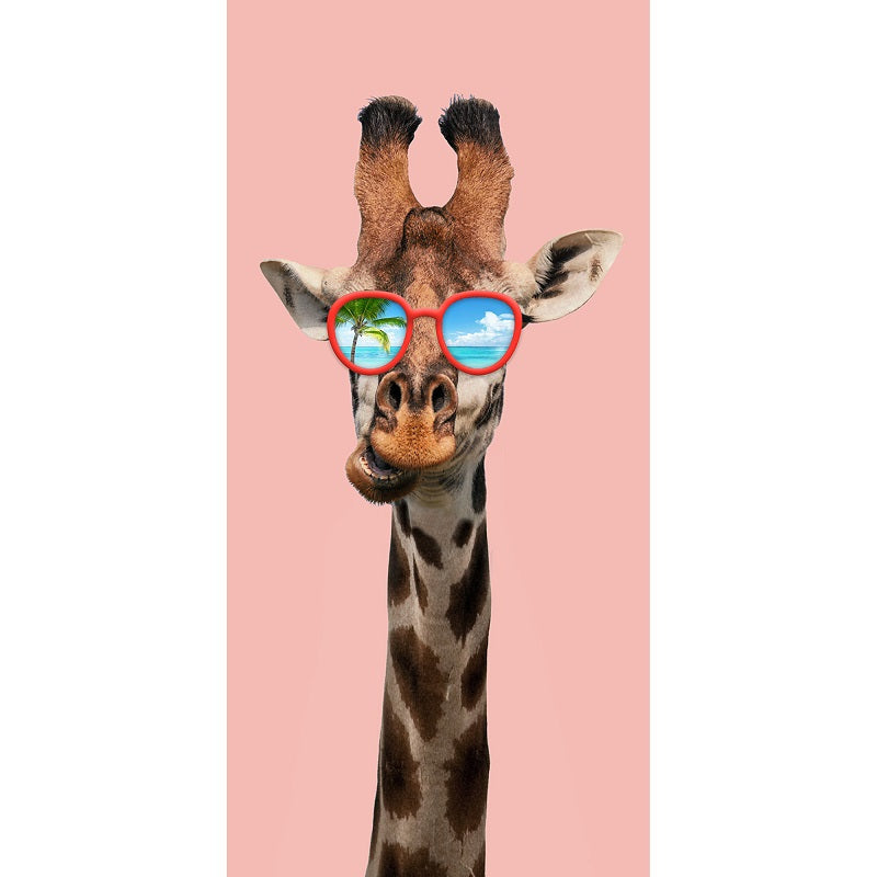 Serviette de plage en velours 28 po x 58 po girafe cool