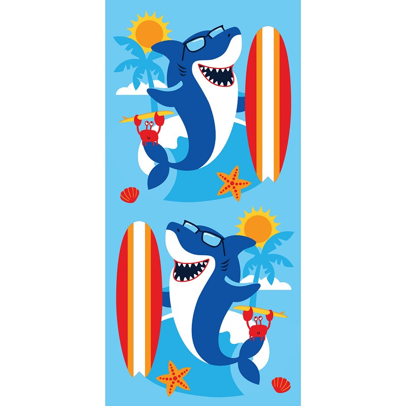 Serviette de plage 28 po x 58 po requin surfeur