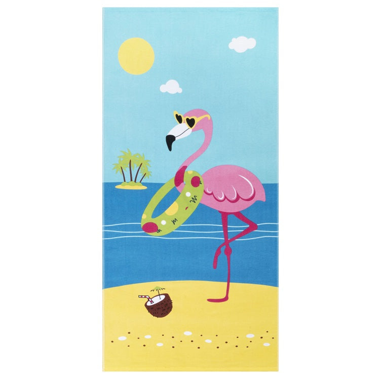 Serviette de plage 28 po x 58 po flamant rose en vacances