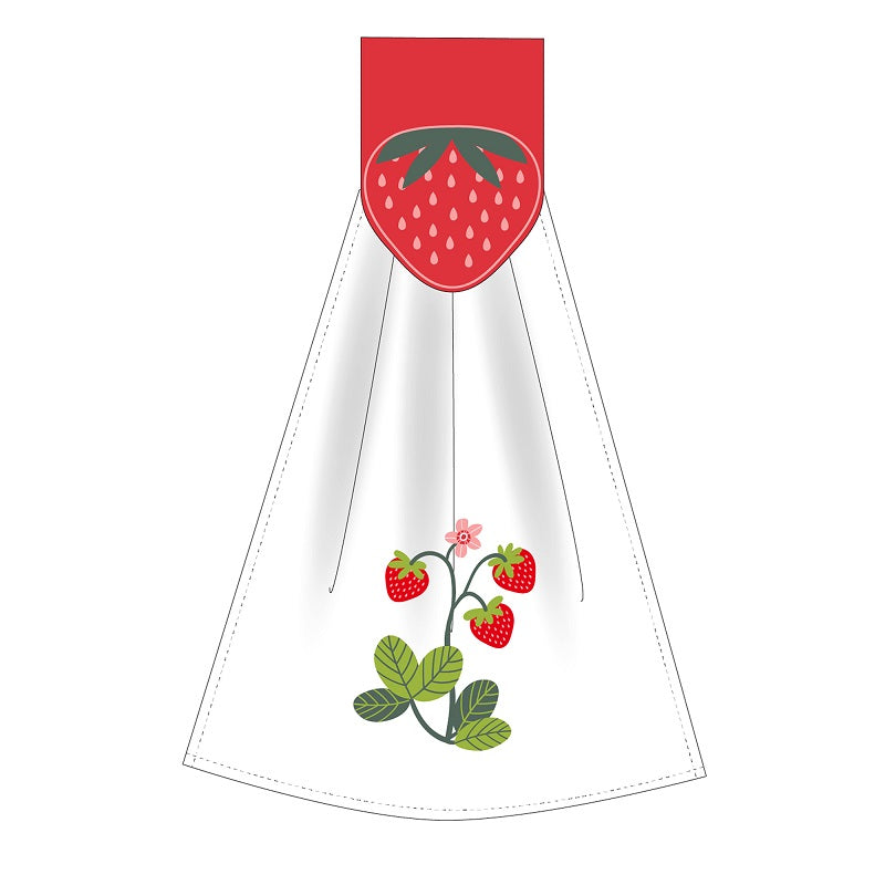 Serviette à mains avec bouton 12 po x 17 po fraises