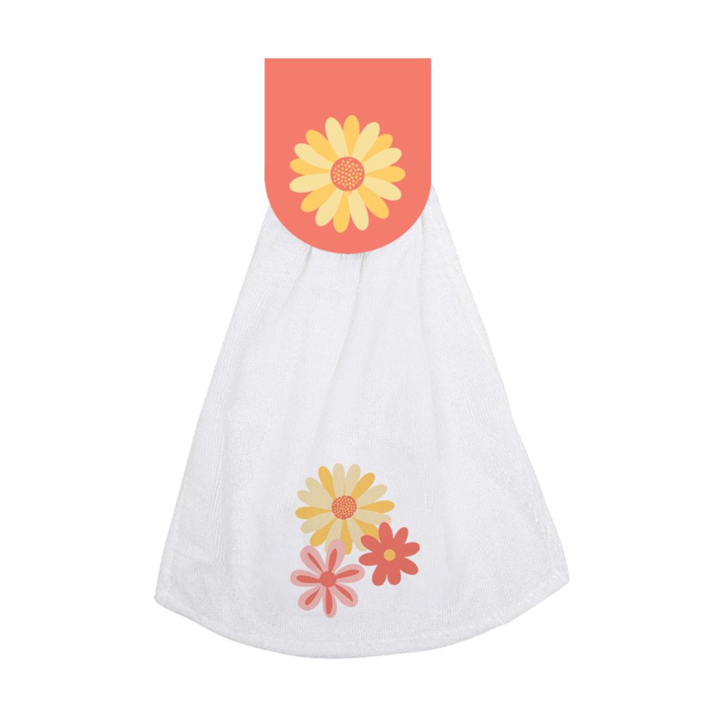 Serviette à mains avec bouton 12 po x 17 po fleurs