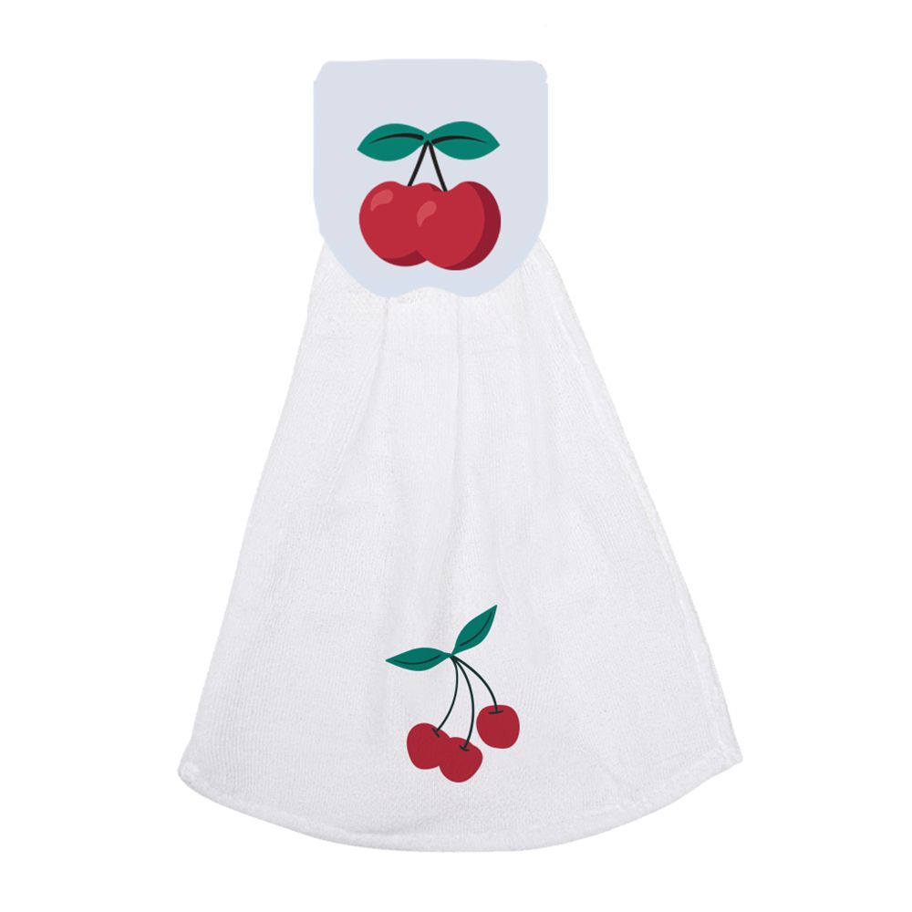 Serviette à mains avec bouton 12 po x 17 po cerises