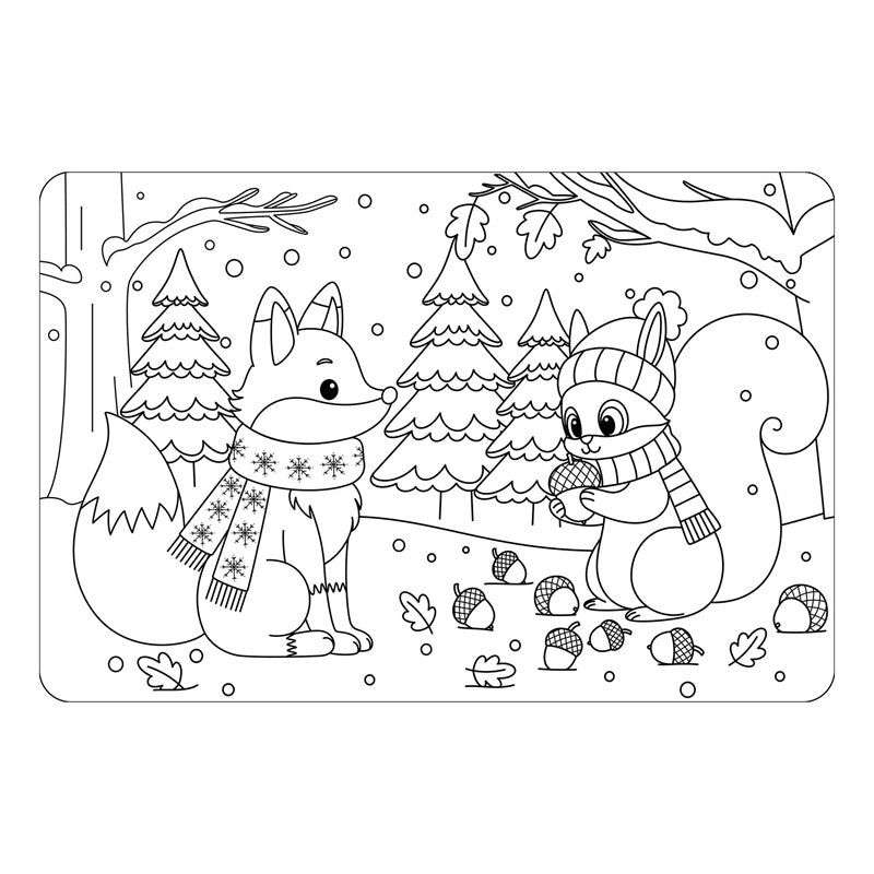 Napperon à colorier amis de la forêt 12 po x 18 po