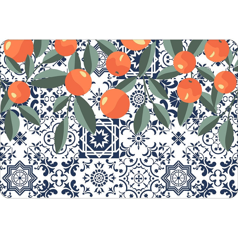 Napperon en polypropylène 12 po x 18 po tuiles et oranges