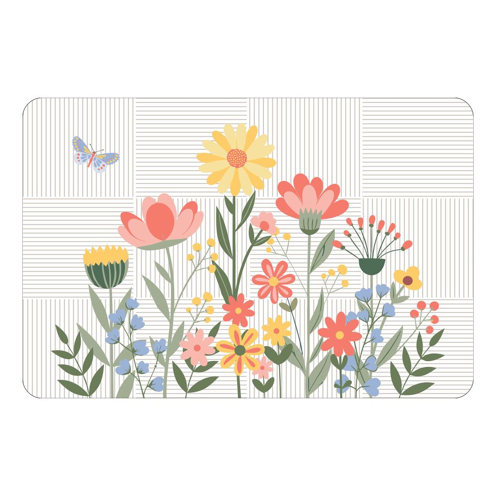 Napperon en polypropylène 12 po x 18 po fleurs
