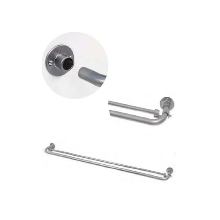 Tringle à rideau coupe-lumière double argent