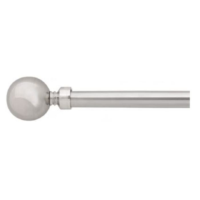 Tringle à rideau (16 - 19 mm) 48 po - 86 po nickel avec sphère en métal