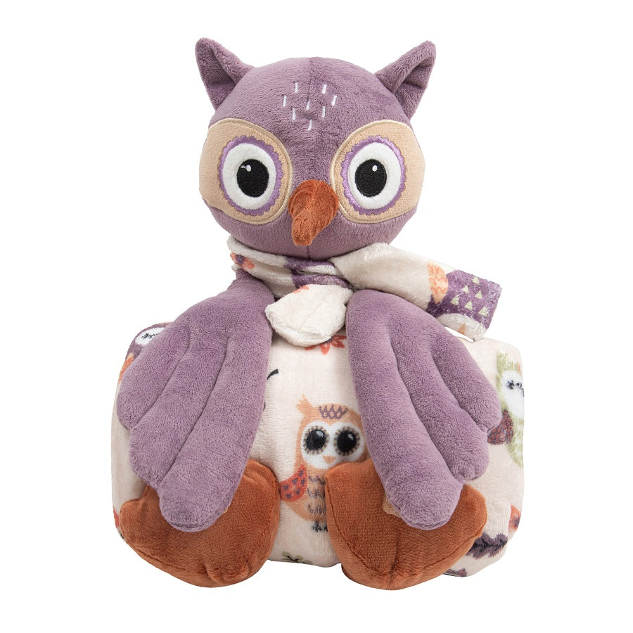 Ensemble peluche et jeté 48 po x 60 po hibou