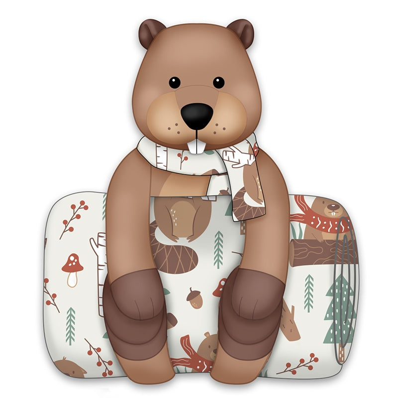 Ensemble de peluche et jeté 48 po x 60 po castor