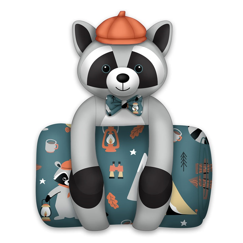 Ensemble de peluche et jeté 48 po x 60 po raton laveur