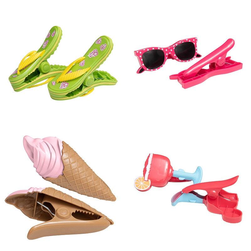 Pince pour serviette de plage forme amusante (paquet de 2)