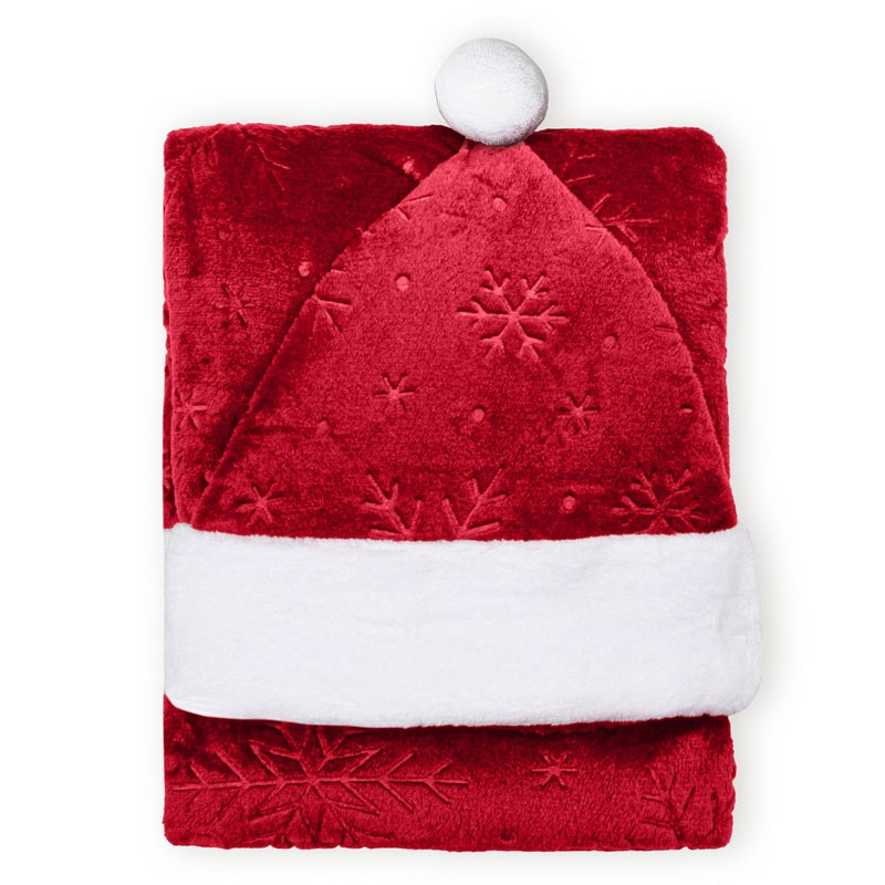 Jeté 50 po x 60 po flocon gaufré avec tuque rouge
