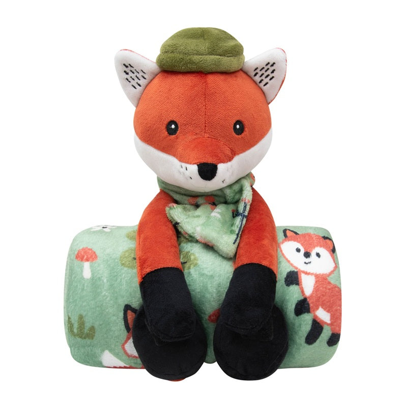 Ensemble de peluche et jeté 48 po x 60 po renard