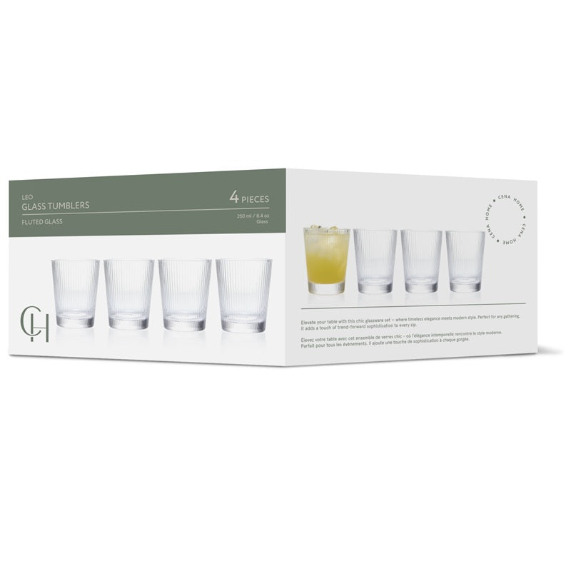 Ensemble de 4 verres 250 ml Leo