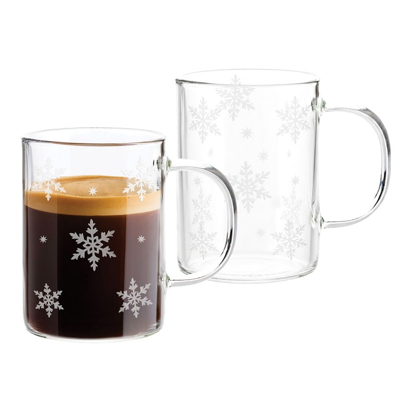 Ensemble de tasses 430 ml imprimées flocons (boîte de 2)