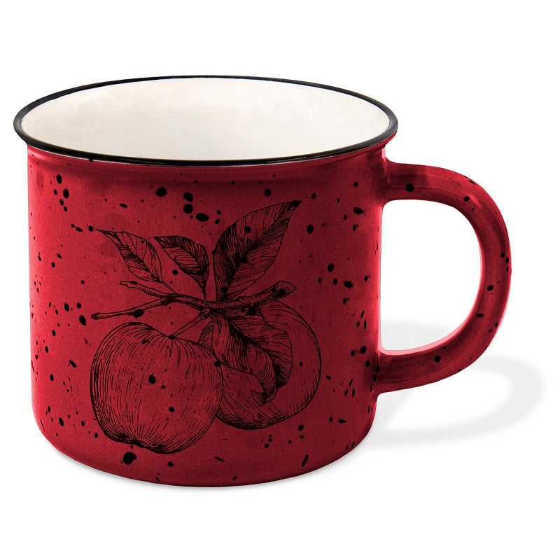 Tasse en grès 13,5 oz rouge pomme