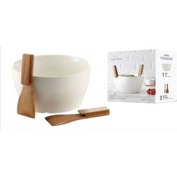 Bol à salade 24 cm avec 2 cuillères en acacia