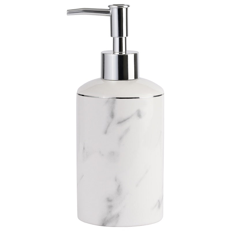 Pompe à savon 400 ml marbré avec bord chromé