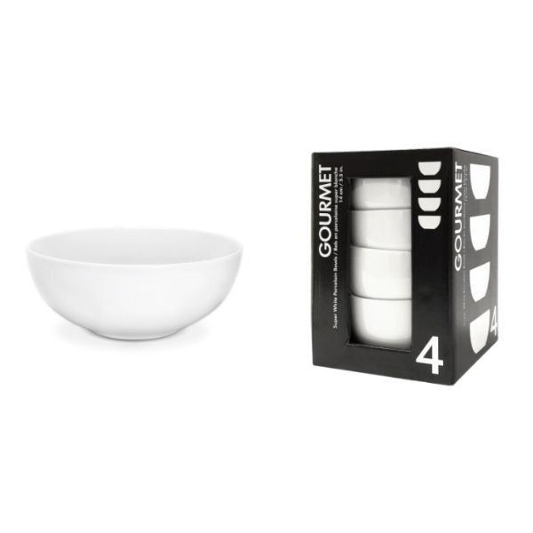 Ensemble 4 bols 5,5 po Gourmet blanc